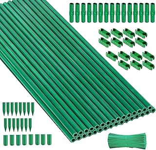 Garden Stakes 30Pack, DIY Tall Plant Support Stakes of 4Ft,5Ft,6Ft,7Ft, Fiberglass Plant Stake for Indoor & Outdoor Plants, Tomato Vegetable Stakes for Garden