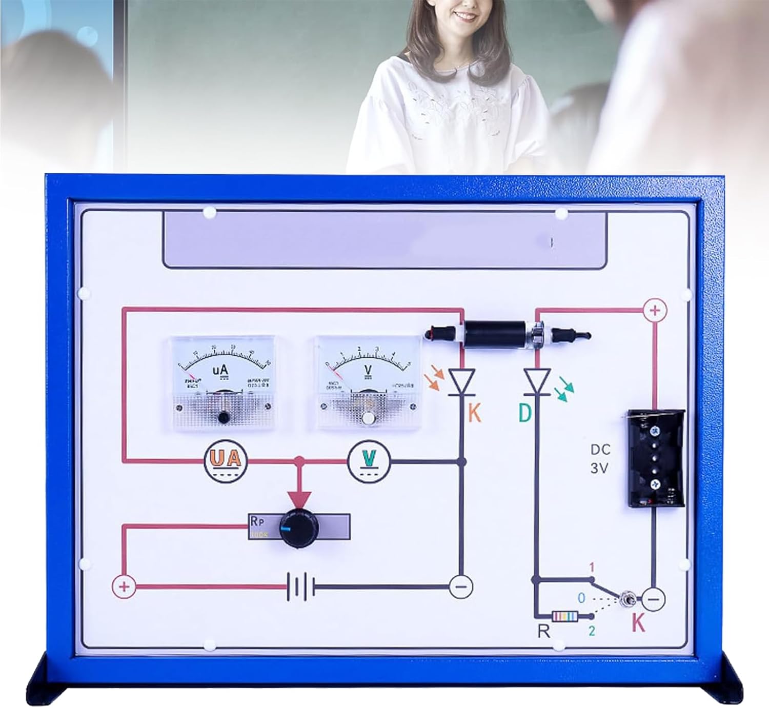 Photoelectric Effect Demonstrator with Light Source & Micro-Current Amplifier, Physics Lab Equipment for High School & College, Quantum Physics Teaching Aid with Zinc Plate