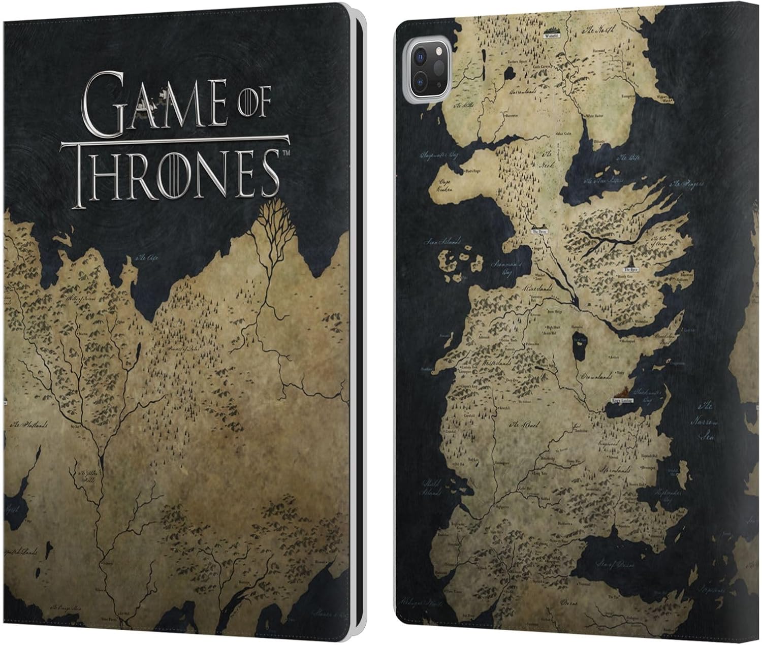 Head Case Designs Officially Licensed HBO Game of Thrones Westeros Map Key Art Leather Wallet Case Compatible with Apple iPad Pro 13 M4 2024