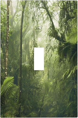 Miniatura 41 de Cubierta de interruptor de luz de 3 cuadrillas con diseño de flores azules púrpuras, cubierta de placa de pared de triple palanca, arbustos florales