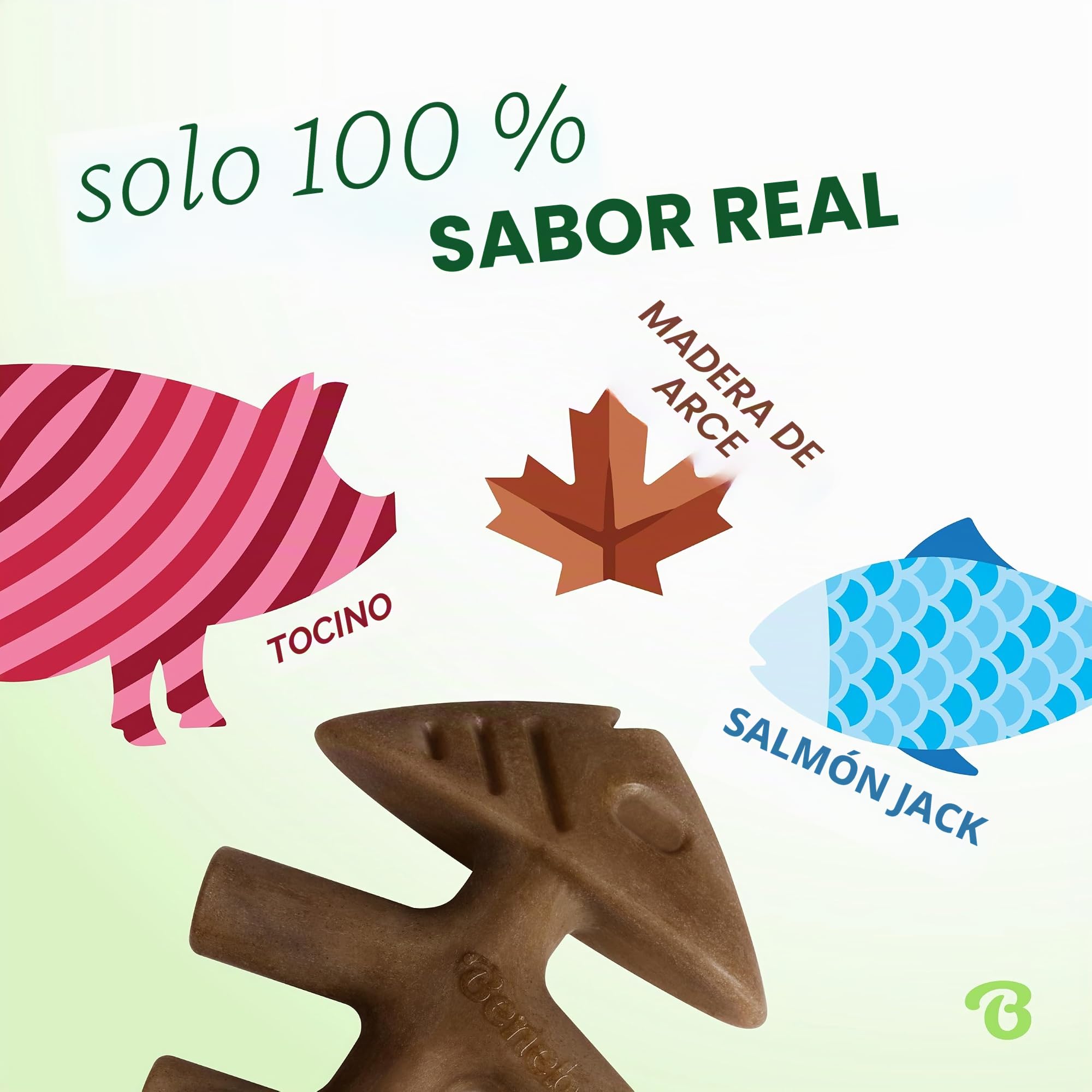 Benebone Caja de Juguetes masticables Duradera para Perros para masticadores agresivos con Hueso de Deseo, Espina de Pescado, Palo y zaggler, Mediano