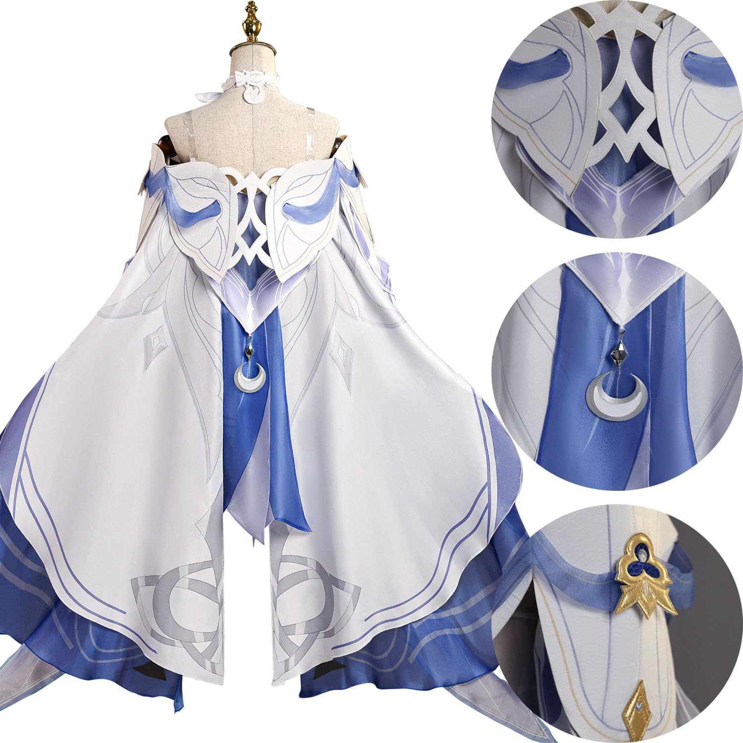 Personaggio del Gioco Columbina Cosplay Costume Vestito Gioco di Ruolo Uniforme Set Completo Halloween Carnevale Festa Dress Up Suit con Parrucca Copricapo per Donne