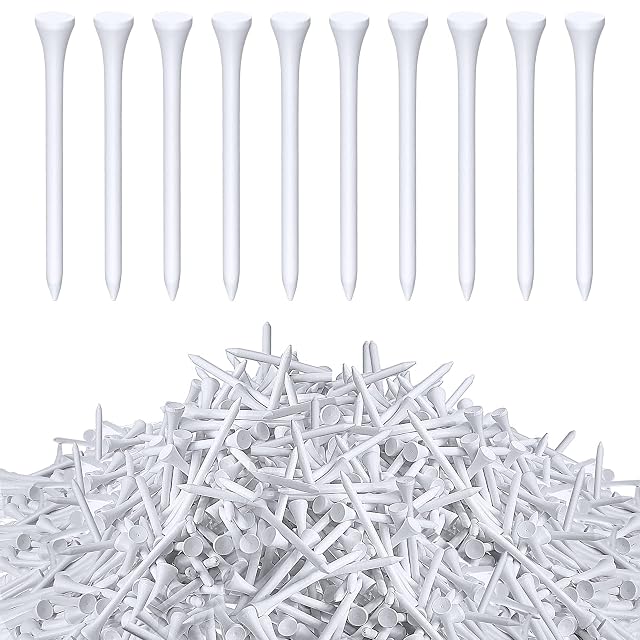 Vinsot 1000 Pcs Golf Tees Bulk 3-1 4 Wooden Bamboo Tees Decoration for Men Women Clubs Golf Ball