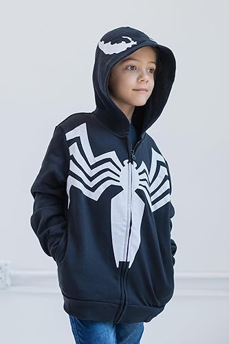 Miniatura 4 de Marvel Spider-Man Spider-Verse Venom - Sudadera con capucha y cremallera para niños pequeños y grandes