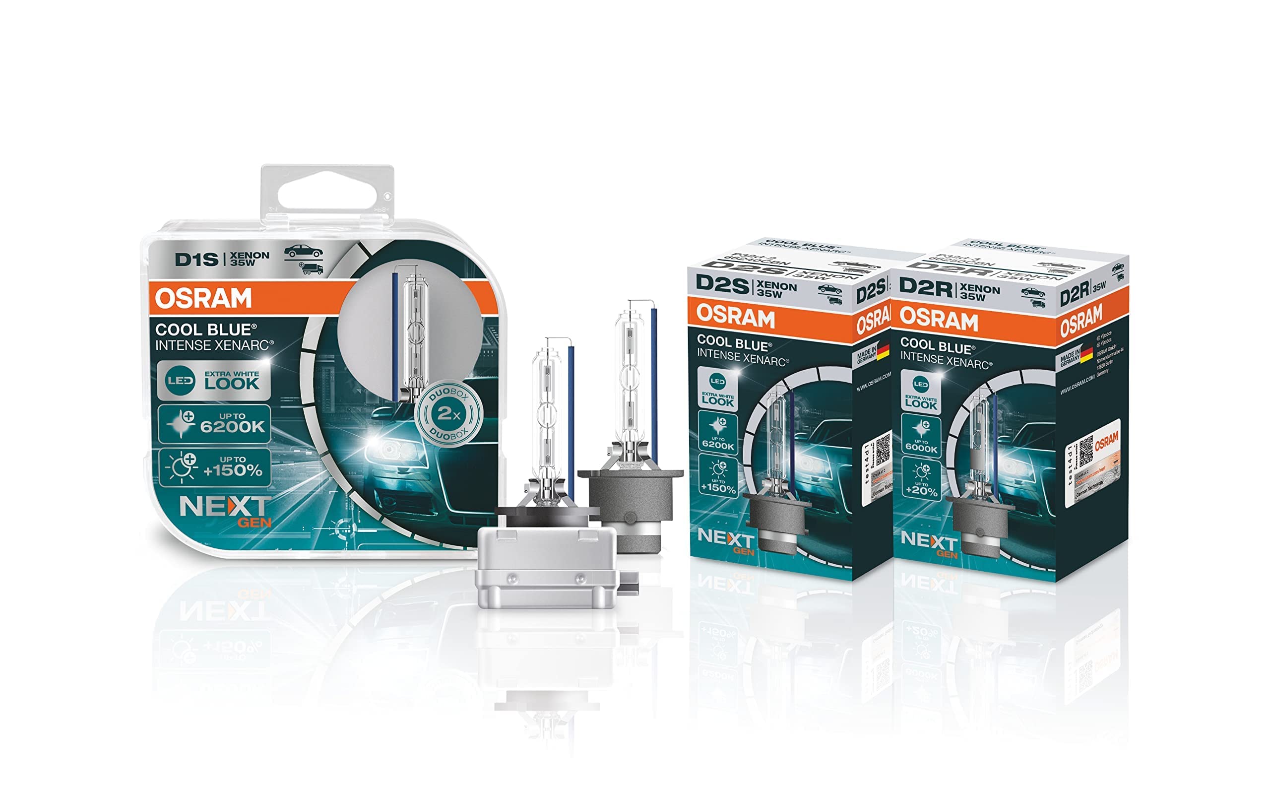 Osram Xenarc Cool Blue Intense NextGen HID-Xenon Birne - D8S - 40V/25W - pro Stück (max. 6200K) (Packung mit 2)