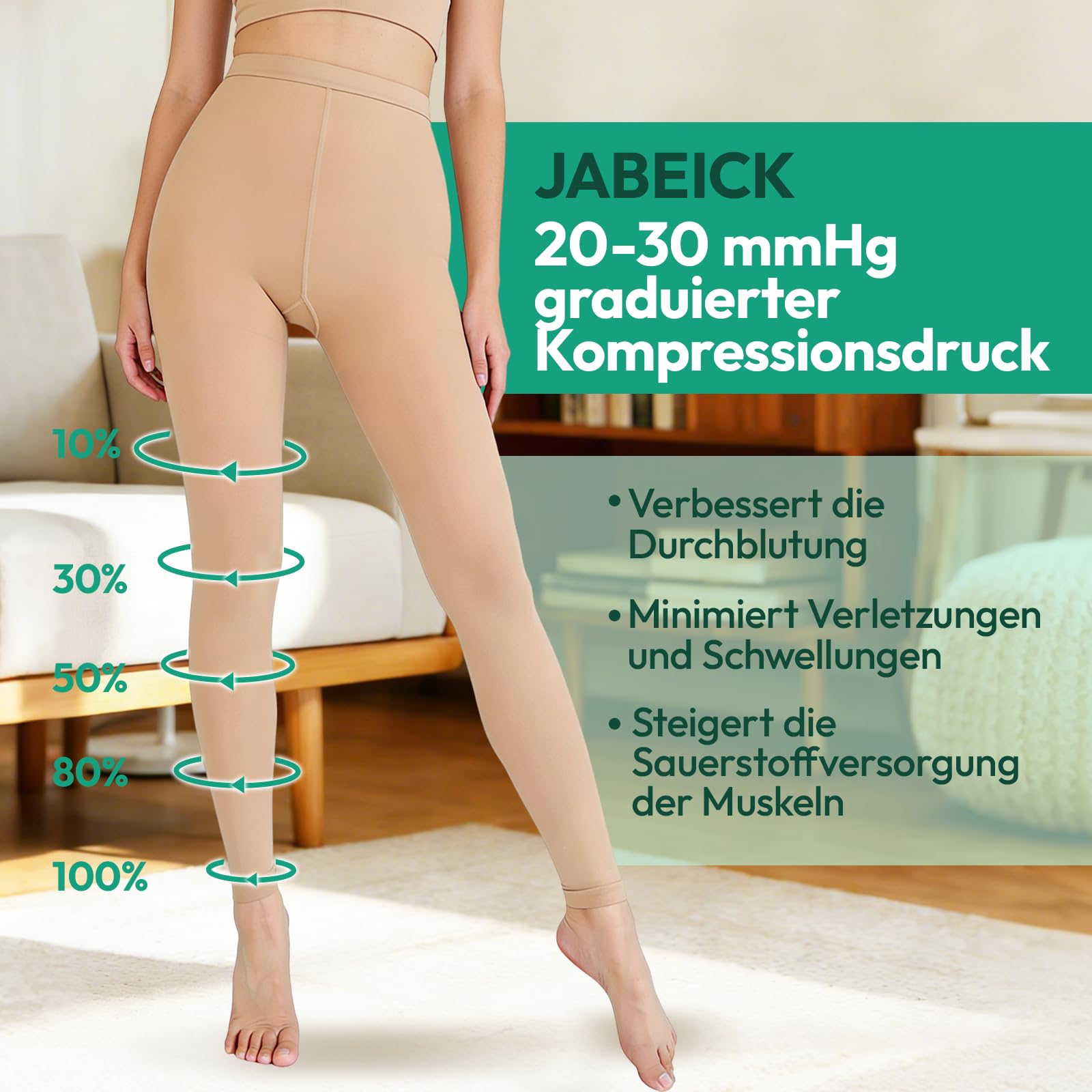 Medizinische Kompressionsstrümpfe Damen, 20-30 mmHg Kompressionsleggins | 2 Paar Kompressionsstrumpfhose Klasse II, Lipödem Leggings für Krampfadern, Ödeme, DVT, Cellulite S-2XL