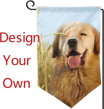 Personalized Garden Flag - Home Decorative Welcome Outdoor Flag DIY Custom Name Garden Flag Yard Decoration Home Decor Yard Flag Add Your Own Image Photo Text Double Side 12 x 18 Inch, Sharp Corner