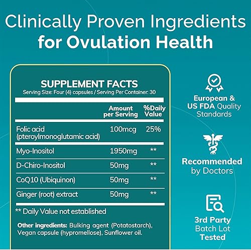 Miniatura 8 de CONCEIVE PLUS Ovulation + Women's Fertility Combo, apoya la fertilidad y la regulación ovárica, 60 + 120 cápsulas