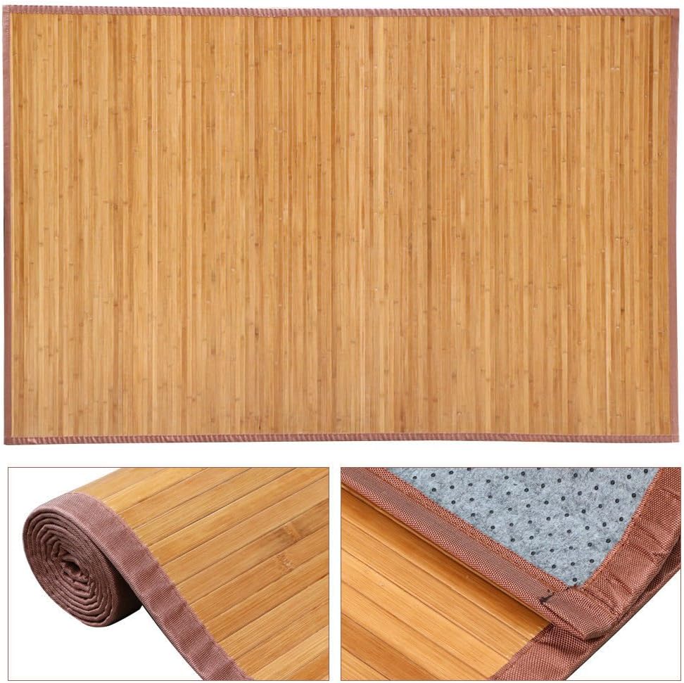 5' X 8' Bamboo Area Rug Floor Carpet Natural Bamboo Wood Indoor Outdoor New