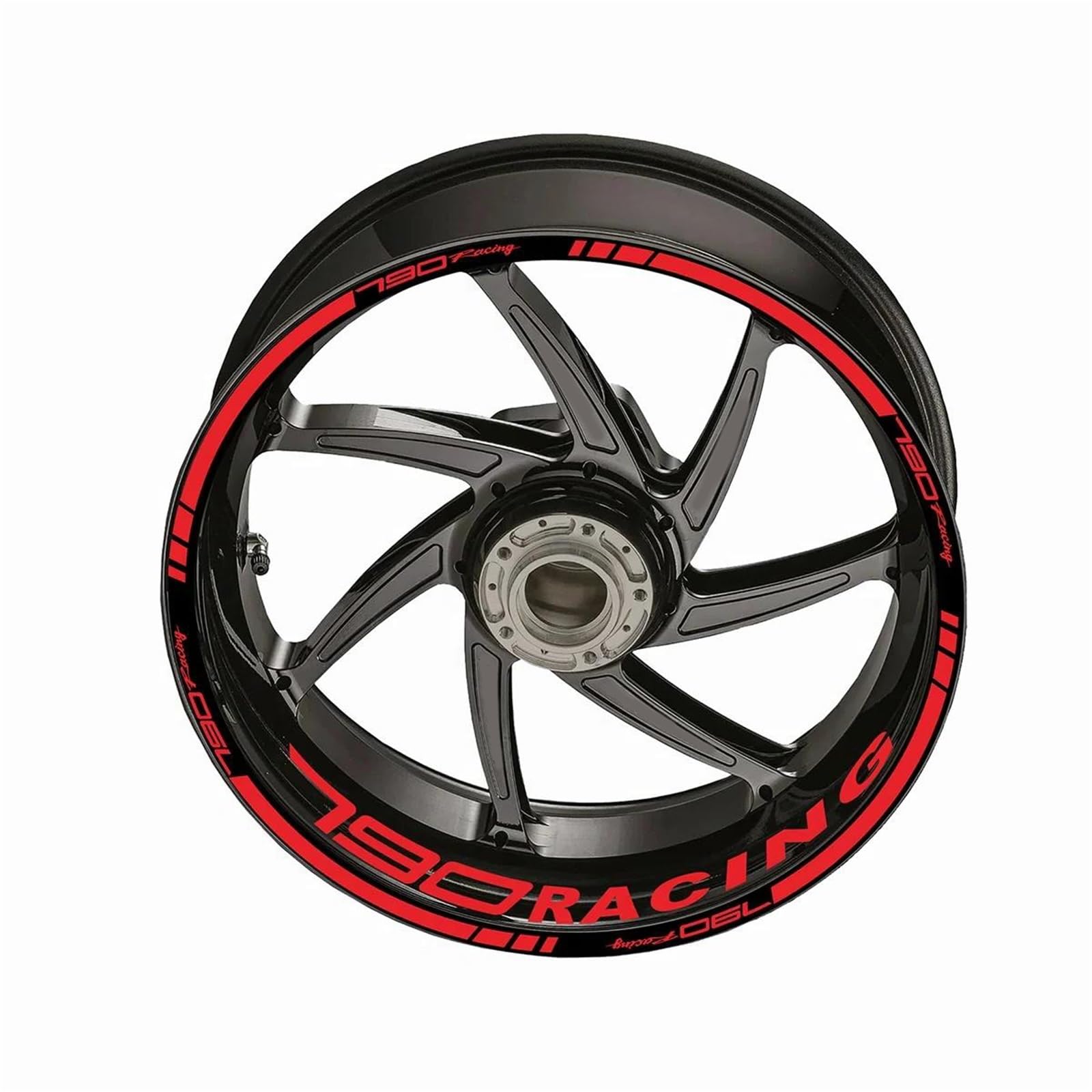Decorative Stickers for Duke790 Reflective Motorcycle Wheel Rim Sticker Strips Decal Motocycle Stickers Hub Decals(Black- Silver)