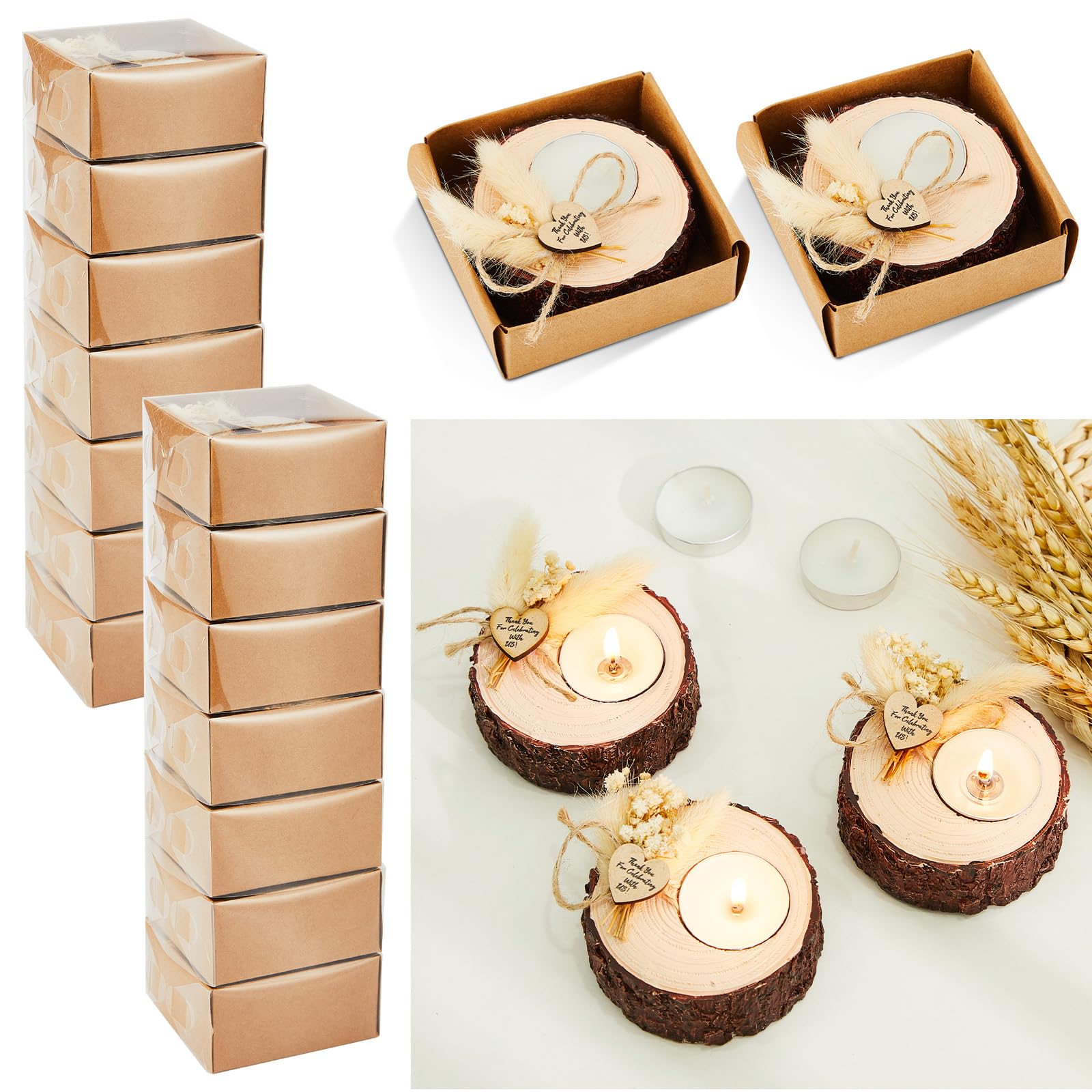 Rustikale Hochzeitskerzenhalter – Gastgeschenke und Dekorationen für Brautpartys, 24 Stück