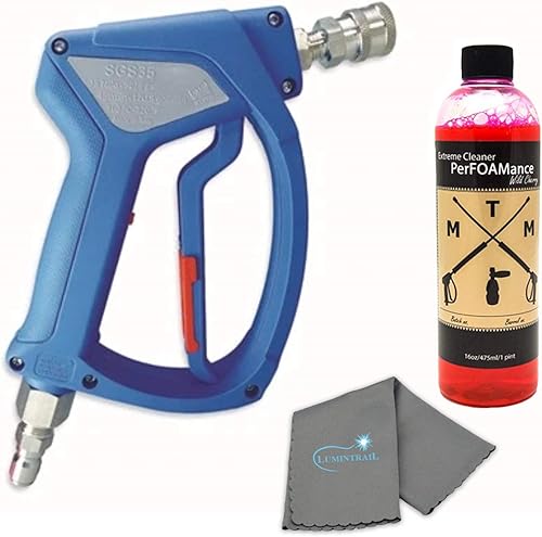 Miniatura 1 de MTM Hydro Acqualine SGS35 - Pistola rociadora con paquete giratorio de acero inoxidable integrado con jabón y paño de espuma MTM