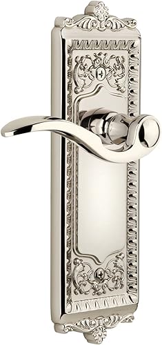 Grandeur Windsor Plate with Bellagio Lever, Passage - 2.375", Polished Nickel