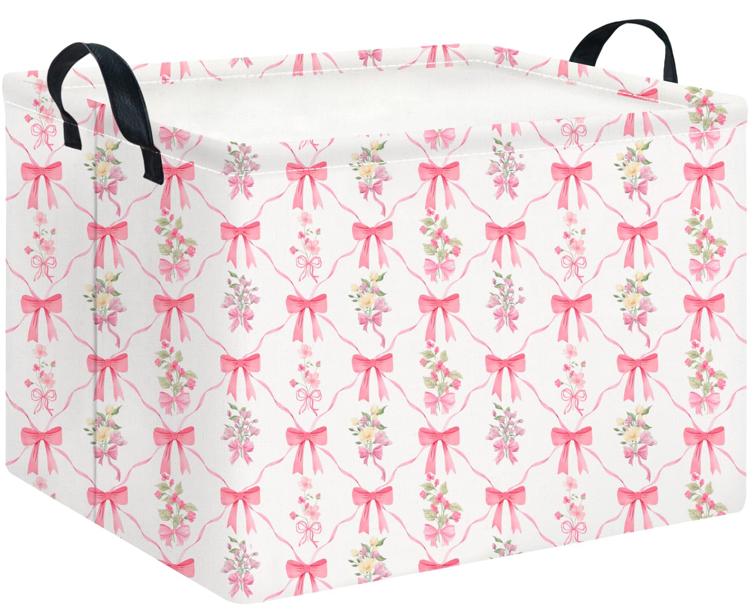 CLOCOR Rectangular Storage Basket Empty,Gift Basket,Waterproof Storage Bin,Room Decor(Spring Flower)