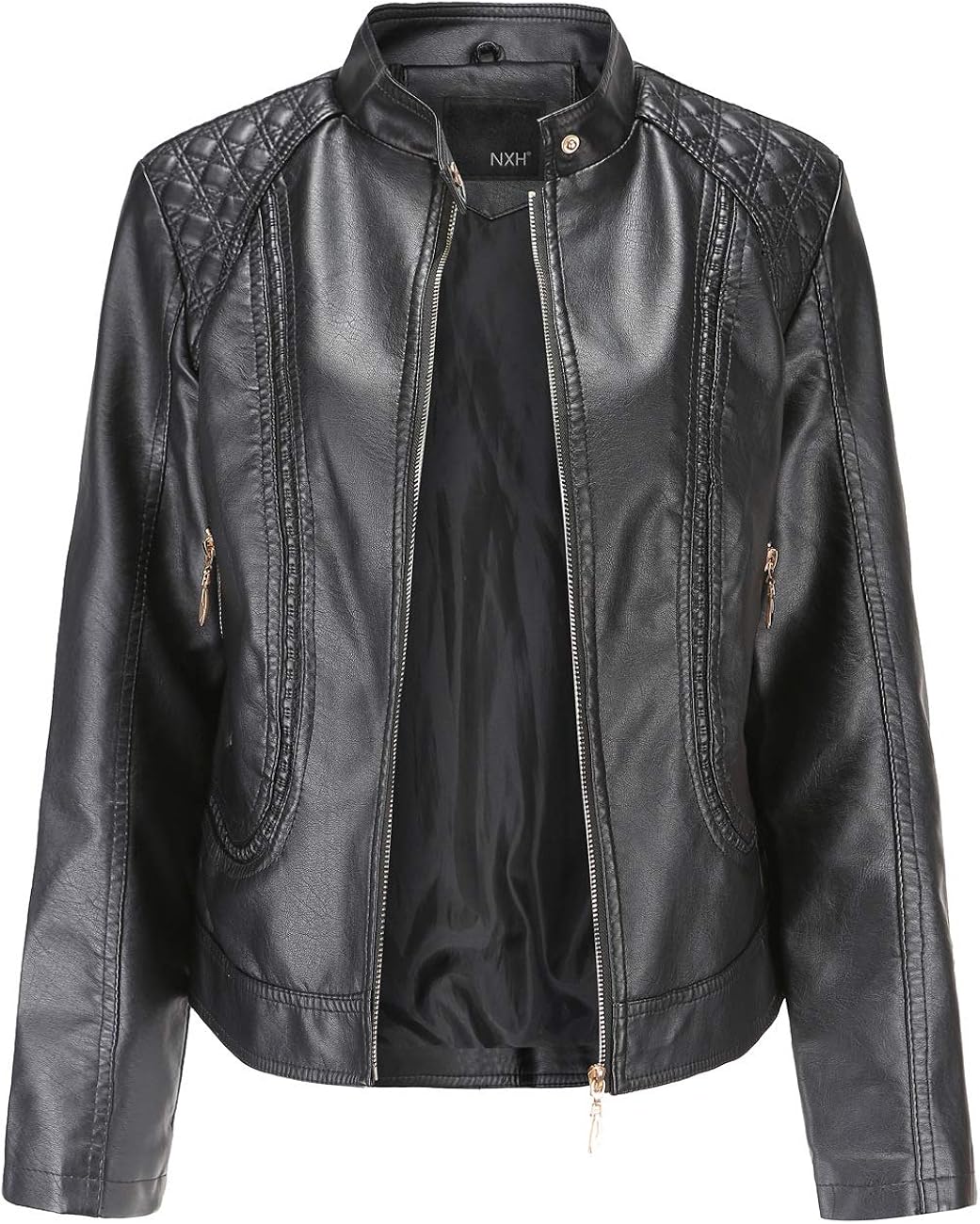 No collar leather jacket womens Clearance