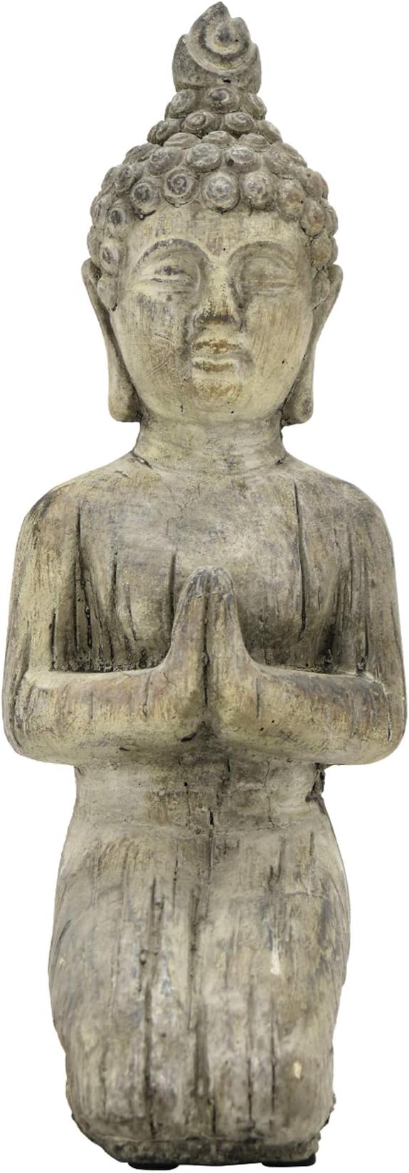 Three Hands Kneeling Buddha Asian Figurines, Gray