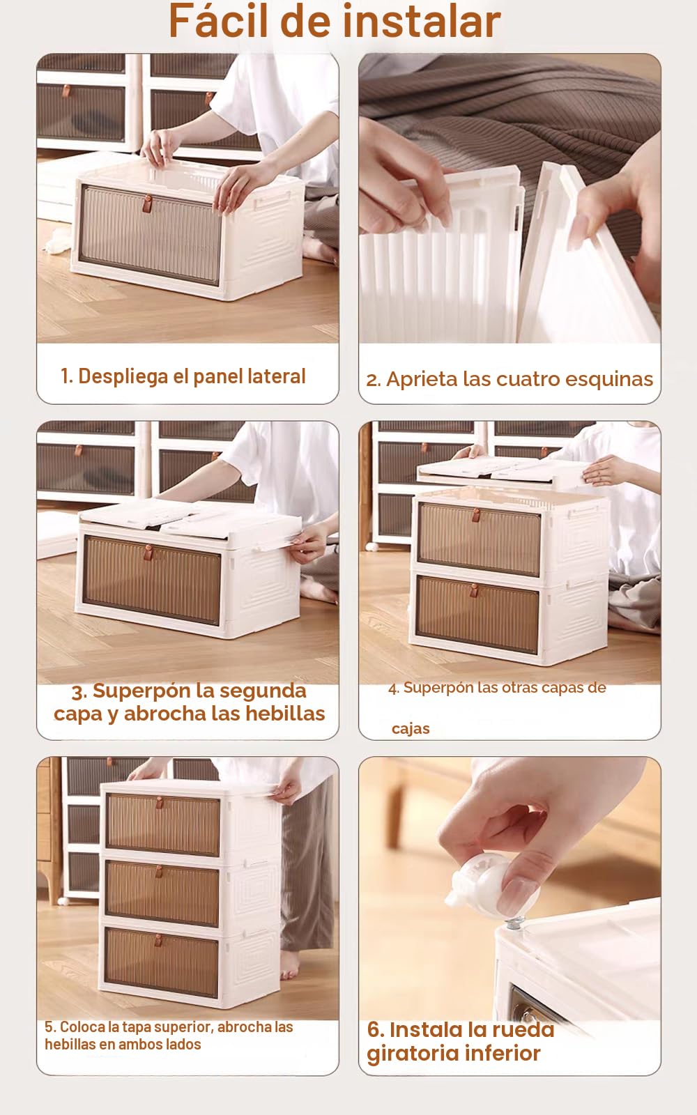 Caja de almacenamiento de 4 niveles a prueba de polvo, mesa de noche de plástico sobre ruedas, organizador para sala de estar, dormitorio, pasillo, oficina