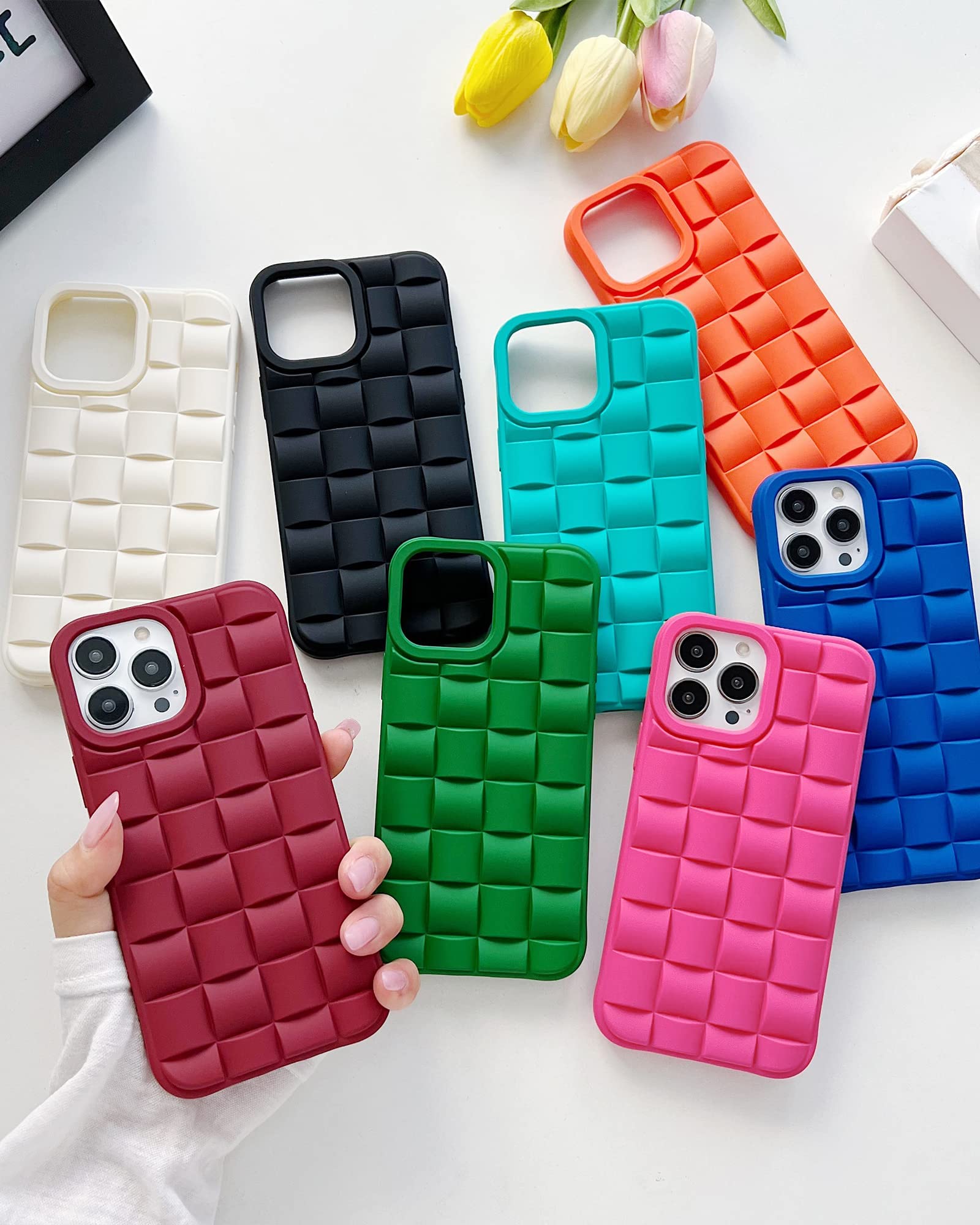 QLTYPRI Custodia per iPhone 14 Pro Cover, iPhone 14 Pro Custodia Trasparente per Ragazze Donne, Silicone Morbido TPU Bordi Curvi Ondulati Antiurto Protettiva Case - Bianco