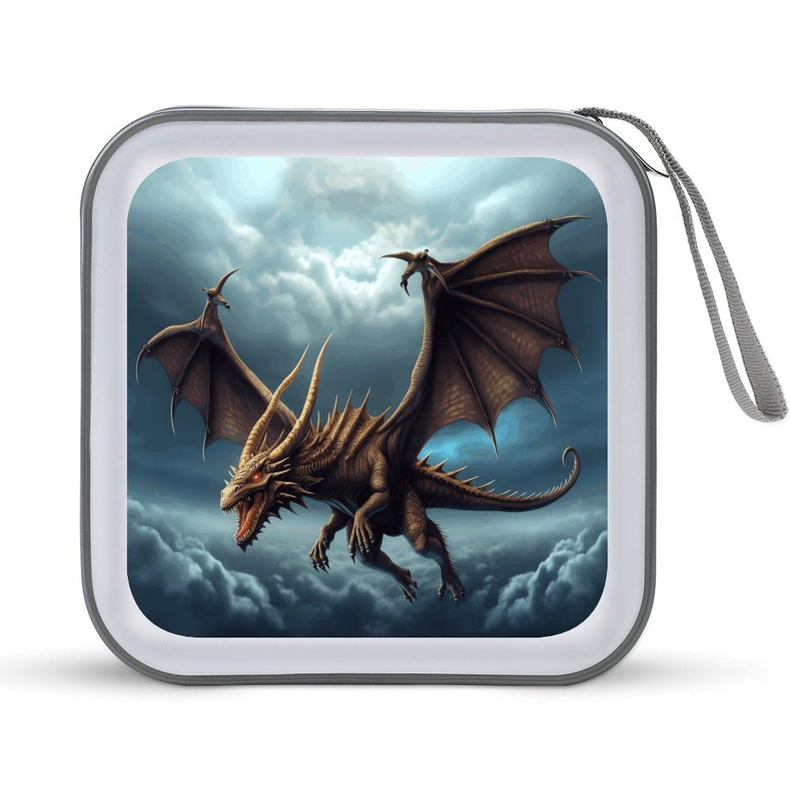 VstaDank Flying Dragon 40 Capacity DVD Case with Zipper Disc Portable CD Storage Organizer Hard Plastic Wallet Organizer Organizer