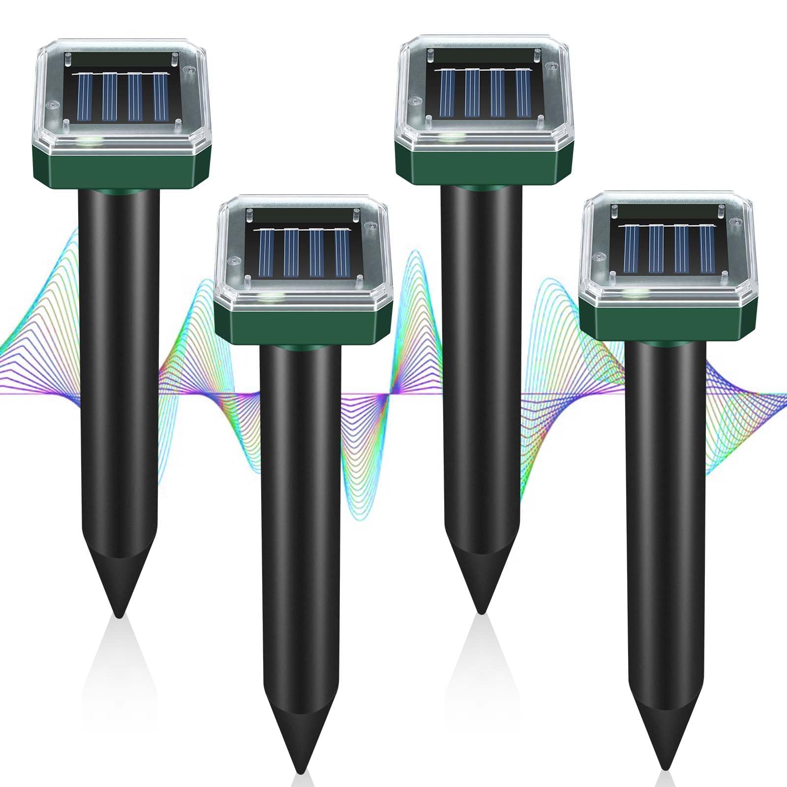 Photo 1 of ***MISSING 2****Mole Repellent Solar Powered, Ultrasonic Repeller 4-Pack, Waterproof Sonic Spikes Gopher Vole Groundhog Snake Chipmunk Mole Deterrent Get Rid of Moles in Your Yard (4)