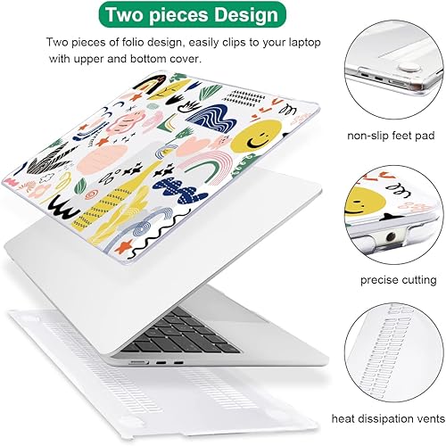 Miniatura 4 de Funda para MacBook Air 2024 de 15 pulgadas M3 A3114 M2 A2941, funda rígida de plástico con patrón de teclado para MacBook Air 15.3 2024 con pantalla