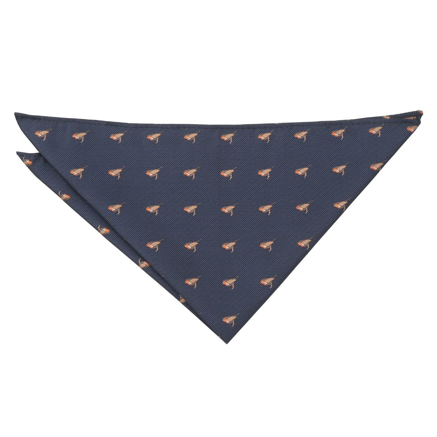 Dqt Unisex Navy Blue Robin Men's Embroidered Bird Novelty Handkerchief Pocket Square
