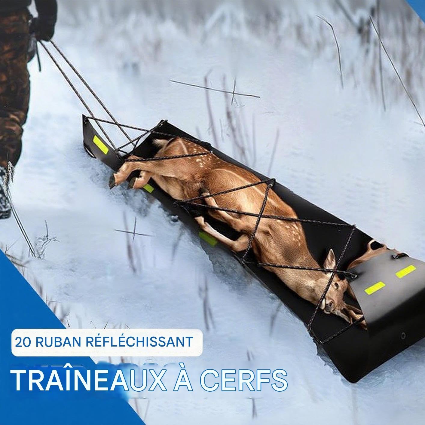 Luge De Traîneau Souple Polyvalente Haute Résistance - Accessoires De Chasse | Anti-Bascule avec Corde pour Neige Gravier Pêche sur Glace Activités Hivernales Extérieur Chasse Jardinage