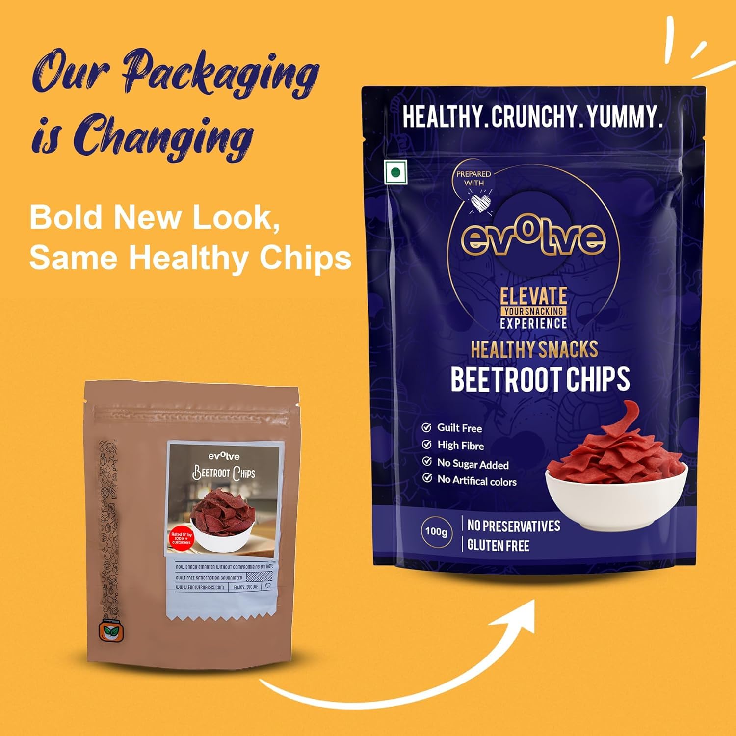 Evolve Beetroot Chips Healthy Snacks for Kids, Adults | Gluten Free, Vacuum Fried, Low Calorie, Vegan | No Additives, Ready to Eat, Masala Flavor - 100g Pack of 3 - Image 6 thumbnail