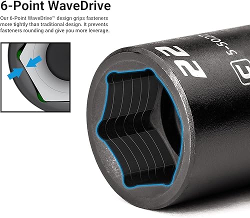 Miniatura 2 de Capri Tools 1.063 in Stubby Impact Socket, 12 pulg. Drive, 6 puntos, métrico