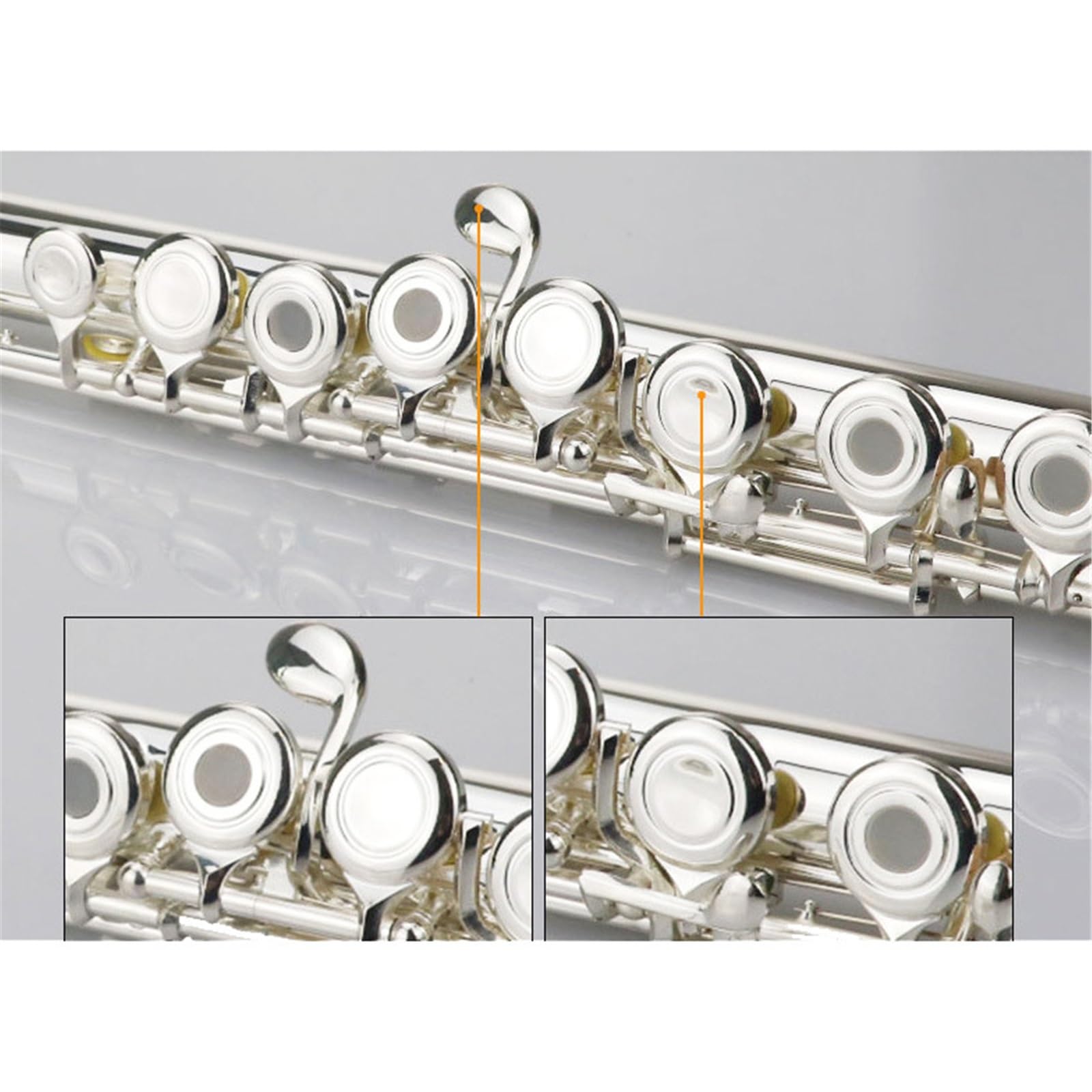 flauto traverso Flauto Aperto Placcato Argento A 16 Fori (con Chiave E) Flauto Per Principianti In Chiave C