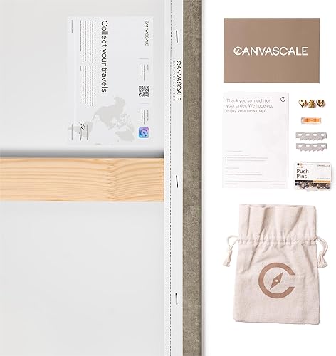 Miniatura 4 de Mapa Mundial de Lona con Tablero de Corcho para Alfileres - Letra Inglesa - Decoración de Pared Decorativa para Todas las Habitaciones - Cuadros de