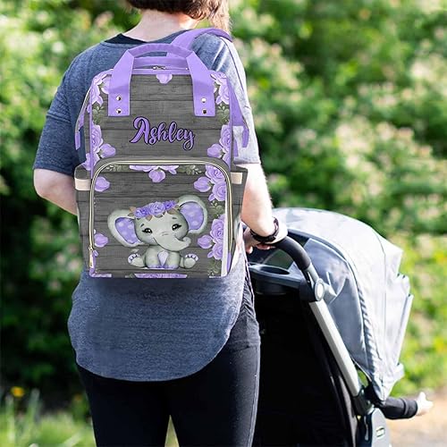 Miniatura 5 de M YESCUSTOM Mochila personalizada para pañales con nombre personalizado para mamá, regalo personalizado para recién nacidos, 0323-33, Mochilas