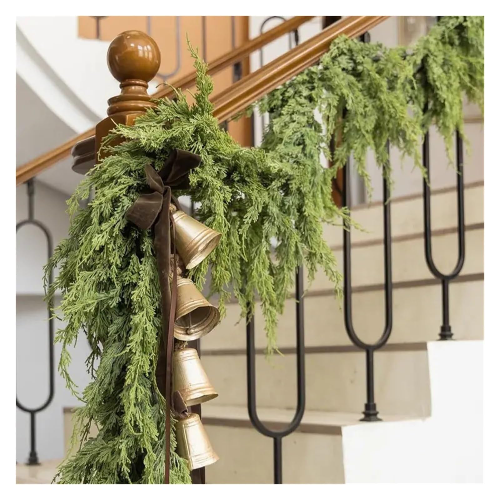 Künstliche Weihnachtsgirlande – Zedern-, Kiefern- und Zypressenranken for Treppen, Kaminsims und Tischdekoration(180cm)