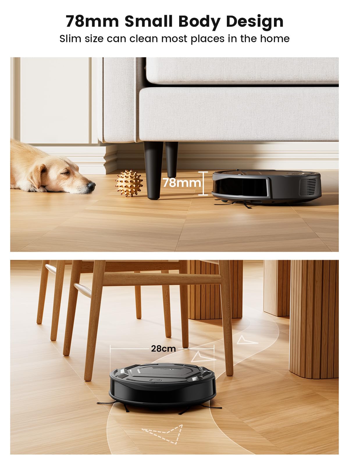 Lefant Lefant Robot Vacuum Cleaner, 4000Pa Powerful Suction, 200 Min Runtime, 6 Cleaning Modes, Slim, Quiet, Self-Charging, WiFi/App/Alexa Control, Ideal for Pet Hair and Hard Floors(M210 Pro) in use