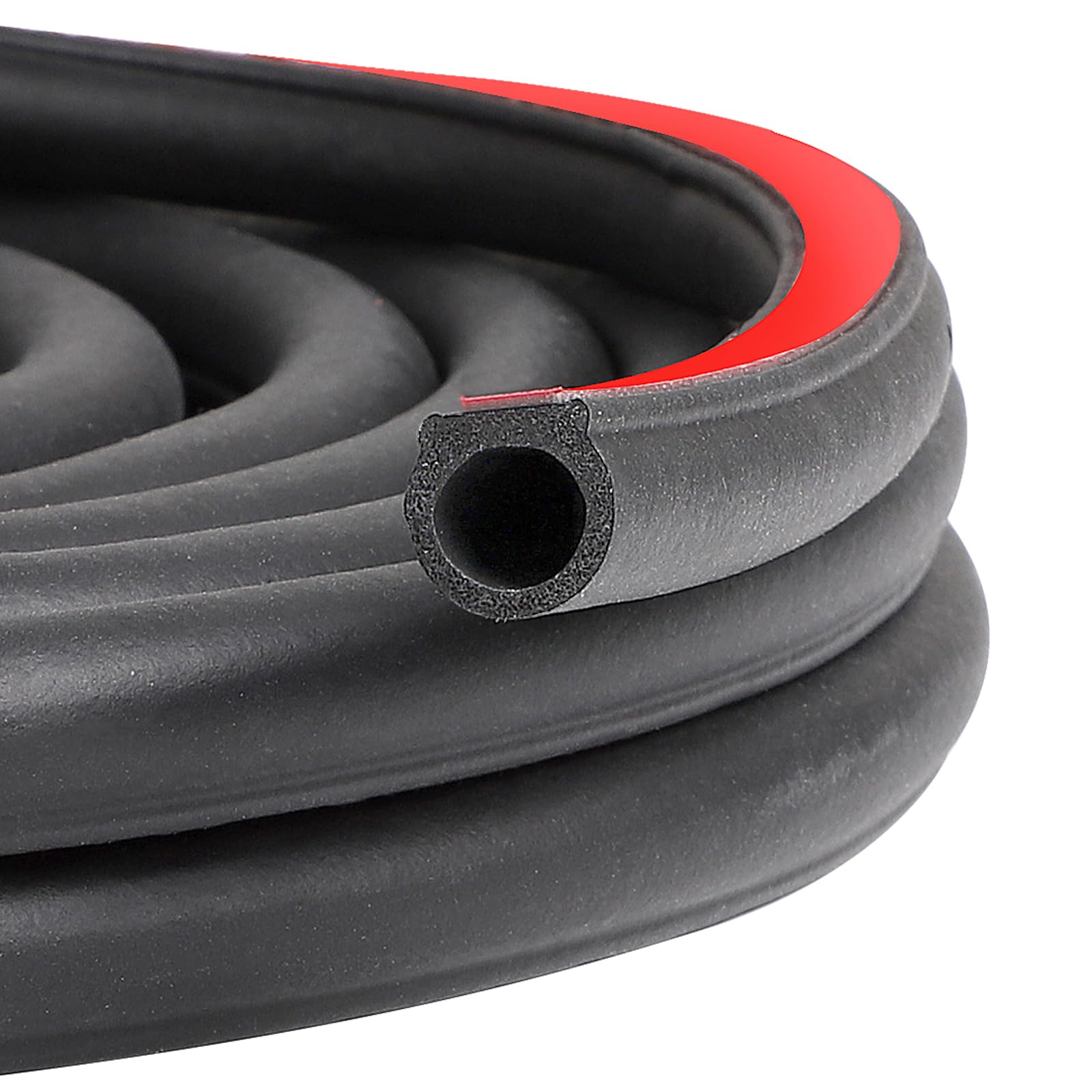 EFUTURETIME 12M Guarnizione per Sportelli Auto 14mm X 14mm, Guarnizione Porta Auto Gomma Adesiva Universale in Forma di D per Auto, Furgoncino, Camper e SUV
