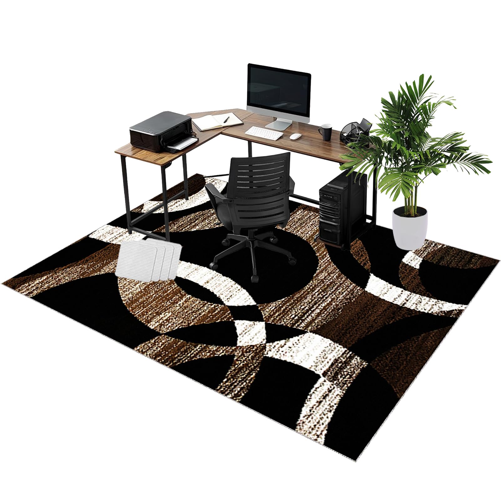 Rolling Chair Mats, Office Chair Mat for Carpet and Wooden Floors 90 x 120 cm Non-slip Gaming Floor Protector, Washable Desk Carpet Protector Rug for Home Office, Non Slip Floor Protection Mat