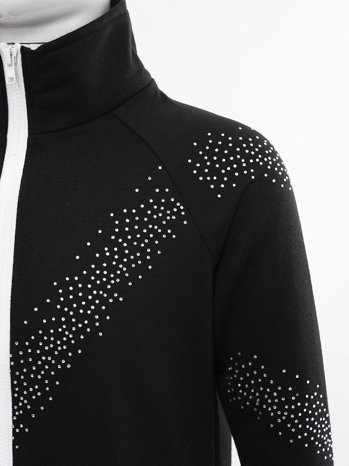 Agoky Girls Ice Skating Jacket with Figure Skating Leggings Gymnastics Clothing Set Dance Performance Costume