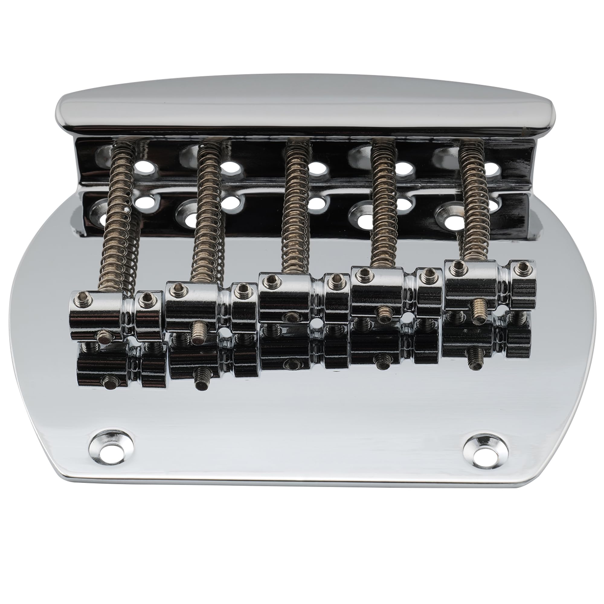 Musiclily Pro 16mm Stahl 5-Saiter Bass Steg Bridge für Musicman Style Bass, Chrom