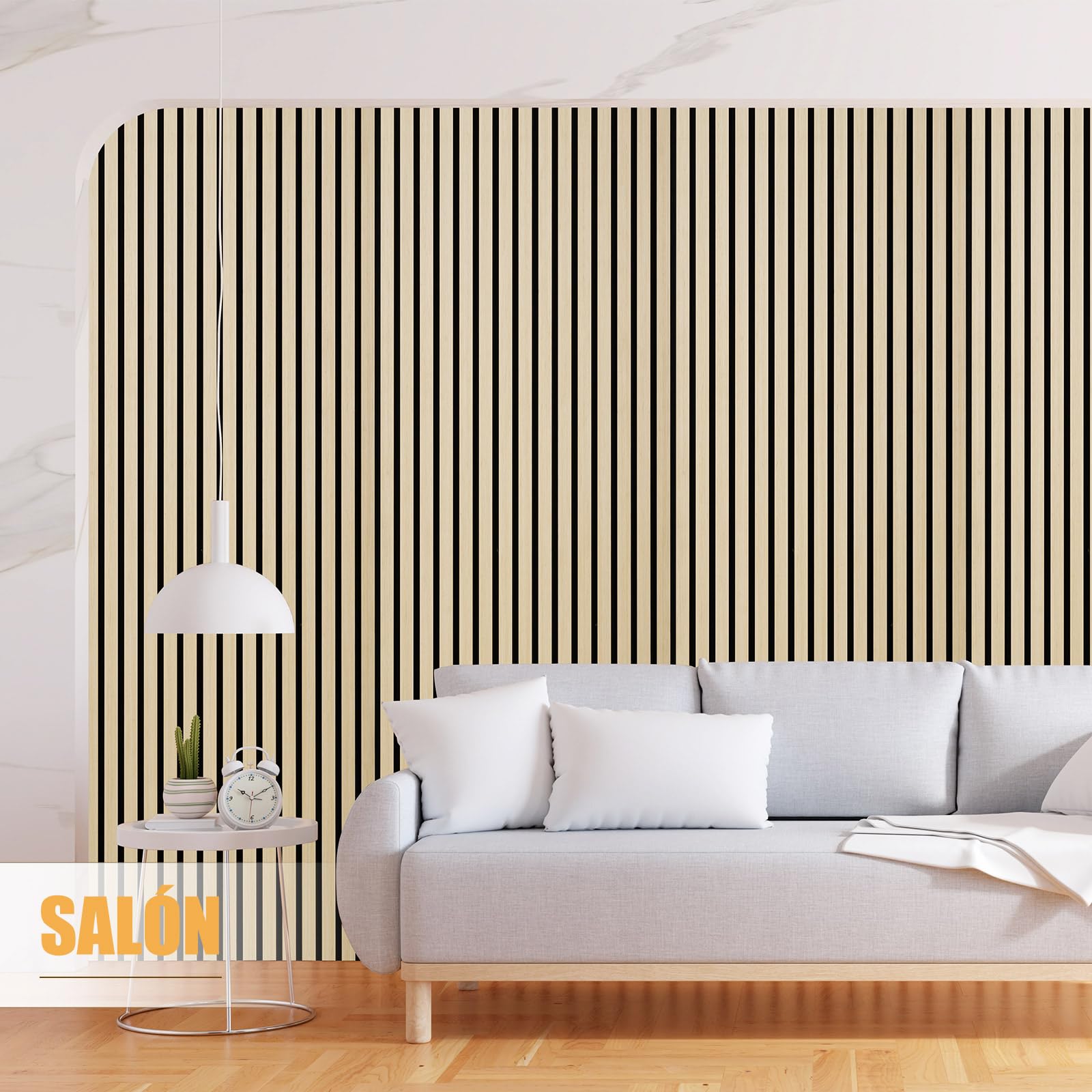 DOLLAR BOSS Paneles acústicos de madera, paneles de pared 3d 120x60cm 2 Piezas | pared de madera, pared acústica, paneles acústicos, pared con molduras decorativas Roble Blanco