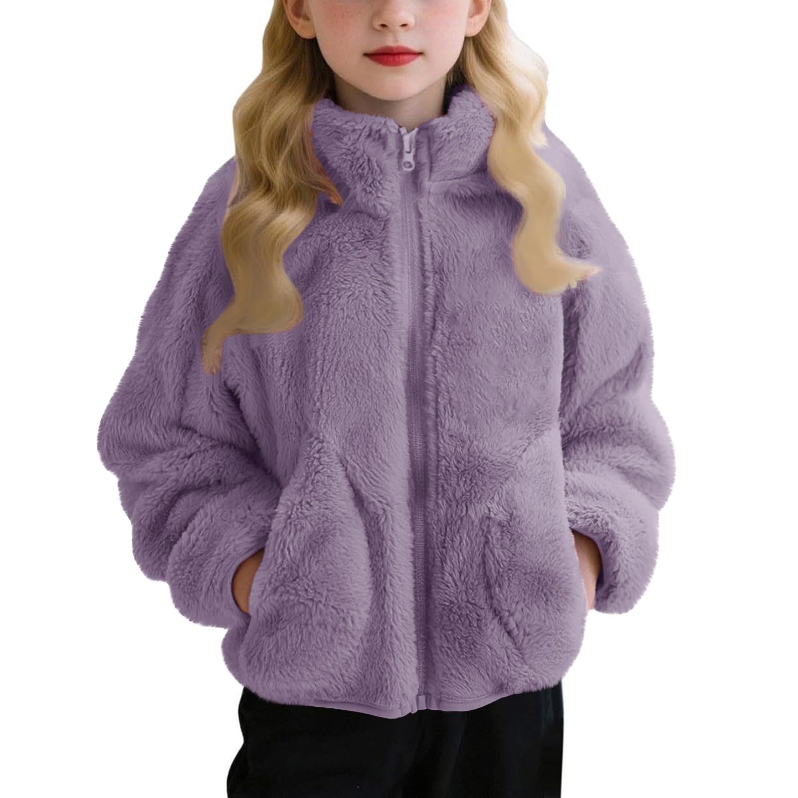 Plüschjacke Für Kinder – Warme Fleecejacke Mit Kapuze, Reißverschluss & Weichem Polarstoff Für Winter & Outdoor