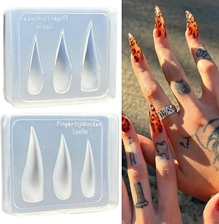 3D Nail Molds Silicone Nail Tools Handmade Curved Thickened Stiletto Eagle Claw Nail Molds Dragon Cat Claw Molds Claw Nail Tips Nail Mold Reusable DIY Supplies
