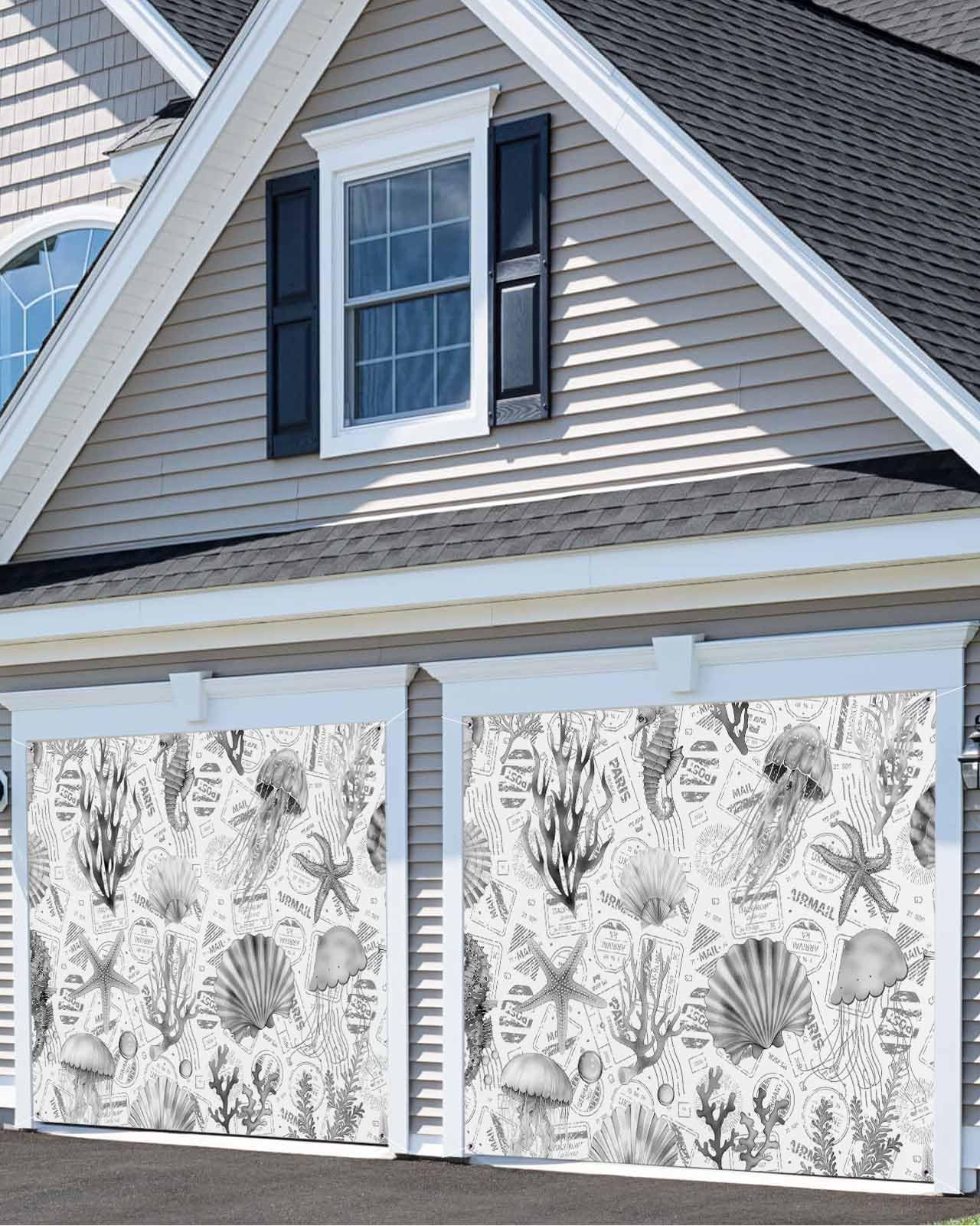 Garage Door Magnetic Panels 16x7ft Nautical Garage Door Cover