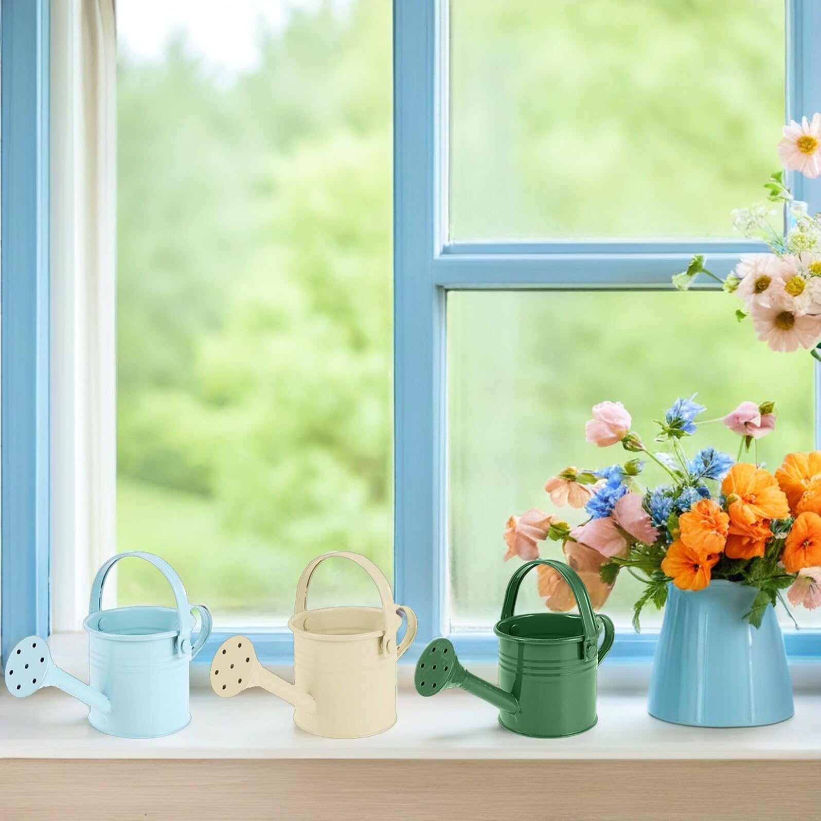 DOITOOL Lot De 6 Arrosoirs pour Jardin De Fleurs Petits Et Mignons pour Jardinage Simple Et Court pour Plantes Mini Arrosoir pour Enfants pour L'Extérieur