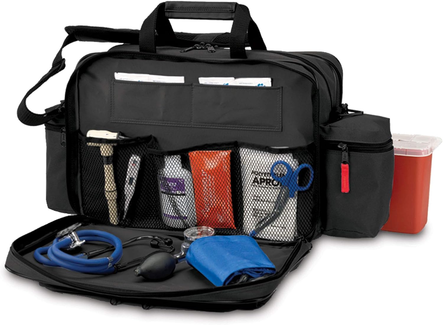 Hopkins Medical Products Mark V ExL Home Health Shoulder Bag, HIPAA Compliant, Durable & Spacious, Adjustable Straps, Fold-Down Compartment, 13x11.25x7.5 inch, Stylish and Secure Design, Black - Image 9