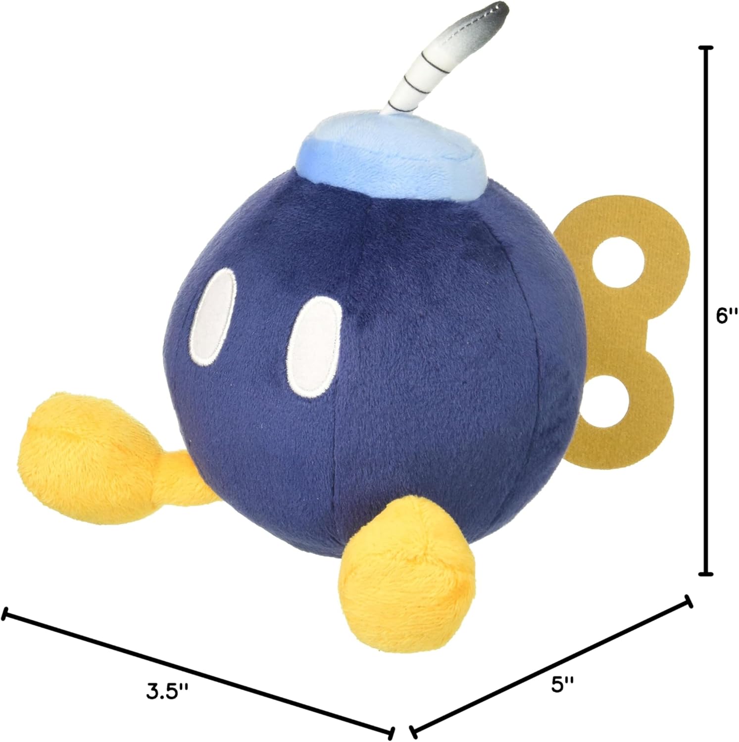 Little Buddy Super Mario All Star Collection 1429 Bob Omb Stuffed Plush, 5""", Multicolor
