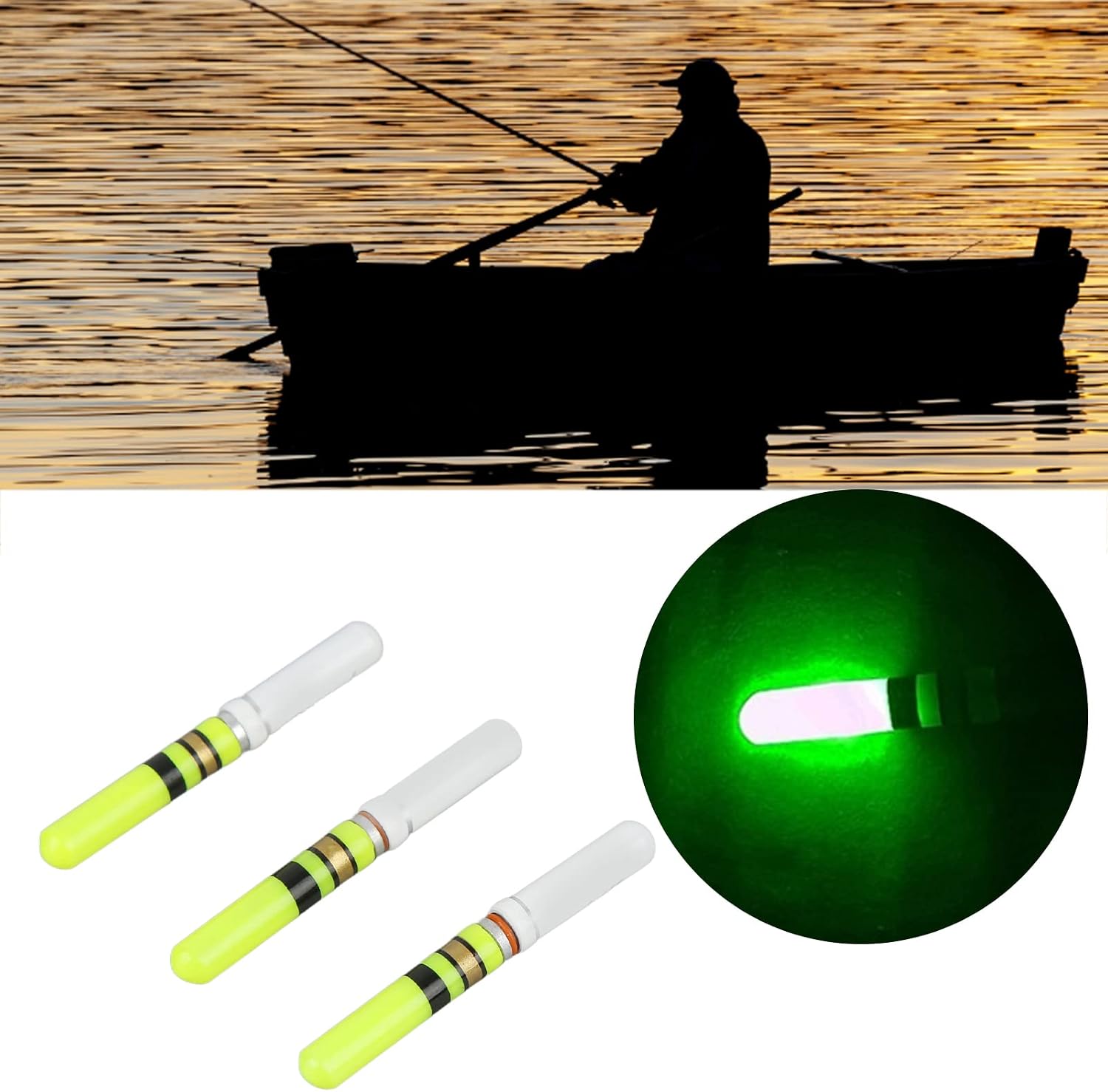 Horoper 3pcs Fishing Floats, LED Floats Luminous Fishing Floats Floats Set Night Fishing Fishing Float Angler Luminous Floats Light Stick Tools