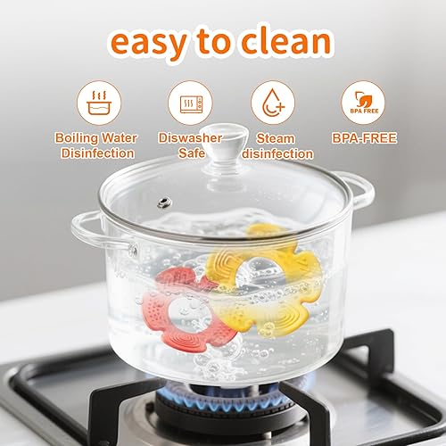 Miniatura 5 de weirtoya 2 piezas de sonajeros para bebés de 3 a 6 meses, juguetes para bebés de 0 a 6 meses, juguetes sensoriales con cuentas, agitador de agarre,