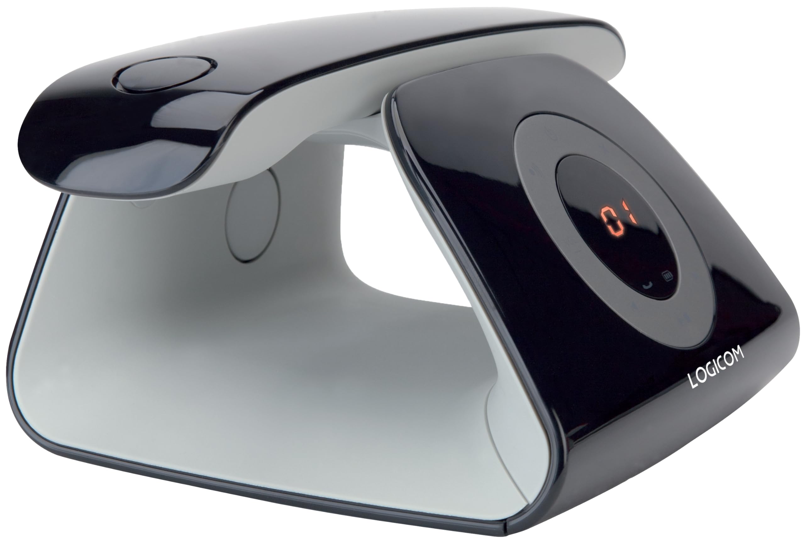 Logicom Retro 2 DECT - Teléfono inalámbrico con contestador, Color Negro