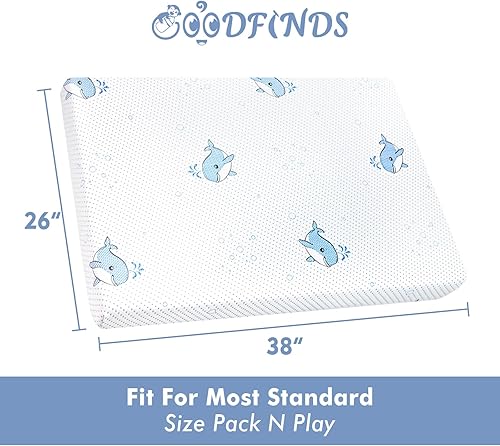 Miniatura 2 de Pack and Play - Colchón de espuma viscoelástica de alta resistencia para Pack N Play. 38 x 26 Pack N Play, funda extraíble y lavable a máquina