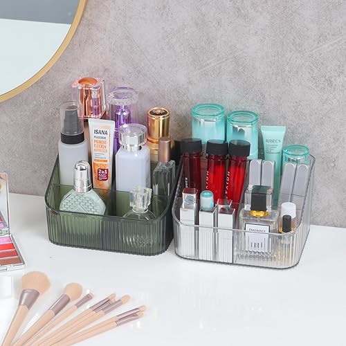 Miniatura 7 de OSteed Grean - Organizador de brochas de maquillaje para tocador, organizador de encimera de baño, 5 tazas, organizador de artículos de tocador,